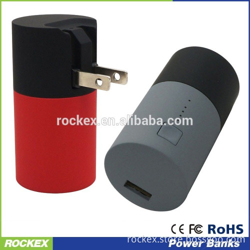 New design 2-in -1 multifunction power bank with charge plug 2600mAh charge block power bank